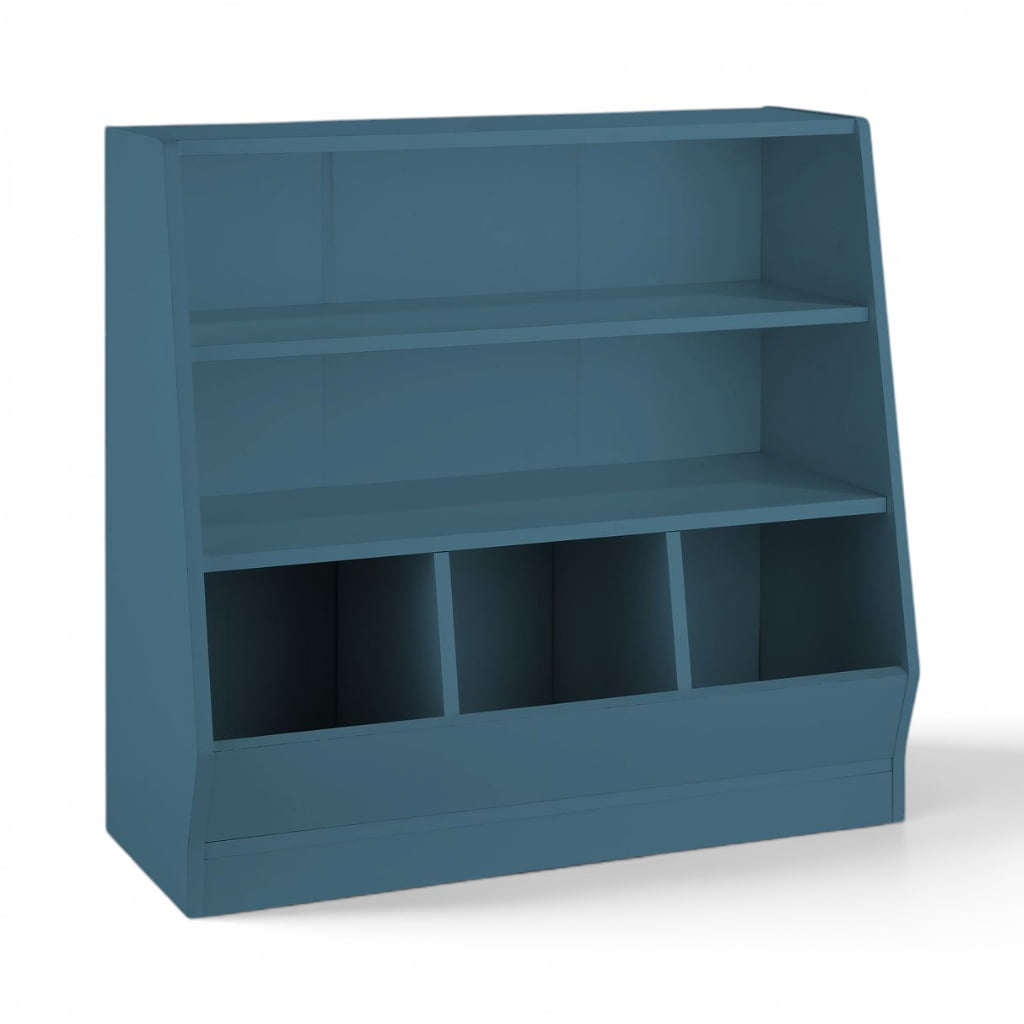 Mainstays Kids Bin Toy Storage and Two Shelf Bookcase, Blue