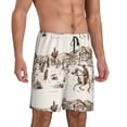 thumbnail image 2 of Easygdp Western Desert Cowboys3 Men's Short Pajama Pants, Sleep Shorts, Household Pants, Casual Pants with Pockets - Small, 2 of 9