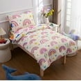 thumbnail image 4 of Btargot 4pc Toddler Bedding Set Purple Rainbow Cute Love Hearts Comforter Set for Baby Girls Colorful, 4 of 9