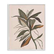 Stupell Industries Earthtone Boho Plant Plants & Flowers Painting White Framed Art Print Wall Art, 11 x 14