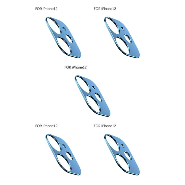 Youkk New Phone Camera Cover Aluminum Alloy Phone Camera Lens Film Protector, Black, Replacement for 12 Blue i12 5Set
