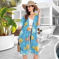 thumbnail image 4 of Beach Vacation Clothes Kimono Cardigan Loose Swimsuit Cover Up for Women Happy Fish on Sea M, 4 of 6