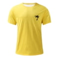 thumbnail image 4 of T-shirts pour Hommes Été Plage Imprimé Petit Arbre Blouse Manches Courtes Col Rond Hauts pour Tenue Décontractée, 4 of 4