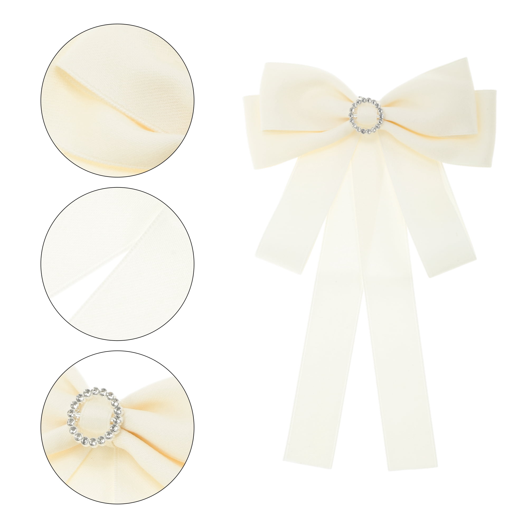 Unique Bargains Ribbon Bow Brooches Christmas Gifts Circle Diamond