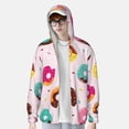 thumbnail image 2 of Balery Donut Sudadera ligera de manga larga con capucha y protección solar UPF 50+ para hombre y mujer, ideal para pesca y running-3X-Large, 2 of 7