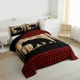 thumbnail image 3 of Homewish Wildlife Bear Men Bedding Comforter Set, Vintage Black Red Buffalo Twin Comforter Sets, Rustic Farmhouse Reversible Bedding Set, Luxury Bedroom Decor, 2 Pieces, 3 of 8