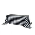 thumbnail image 4 of BalsaCircle 90" x 132" Black White Stripes Satin Rectangle Tablecloth Dining Table Linens, 4 of 4