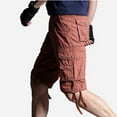thumbnail image 2 of YYDGH Men's Cotton Twill Cargo Shorts Lightweight Multi Pocket Short Pants Classic Summer Casual Outdoor Shorts Wine Red S, 2 of 3