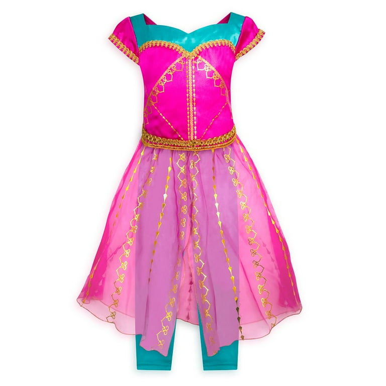 open lace back dress 2019 Aladdin Jasmine Costume Outfit Halloween Princess Dress Cospaly, Female / XXL