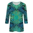 thumbnail image 4 of Sexlip Womens Swirl Print Blouse V Neck Design Breathable Fabric Relaxed Silhouette for Brunch Outings Multicolor L, 4 of 4