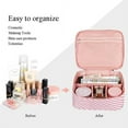 thumbnail image 2 of Waterproof Makeup Travel Bag, Cosmetic Organizer with Adjustable Divider - White, 2 of 7