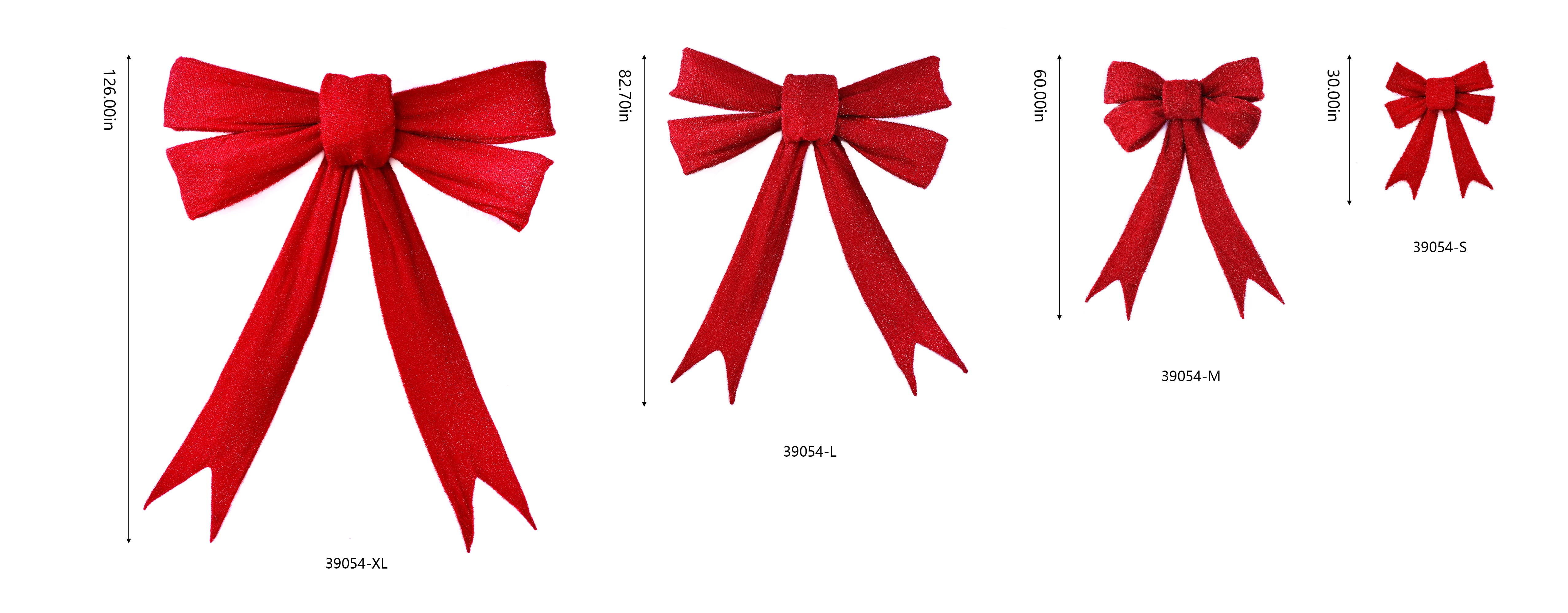126 IN Lighted Red Bow Indoor/Outdoor Holiday Decor