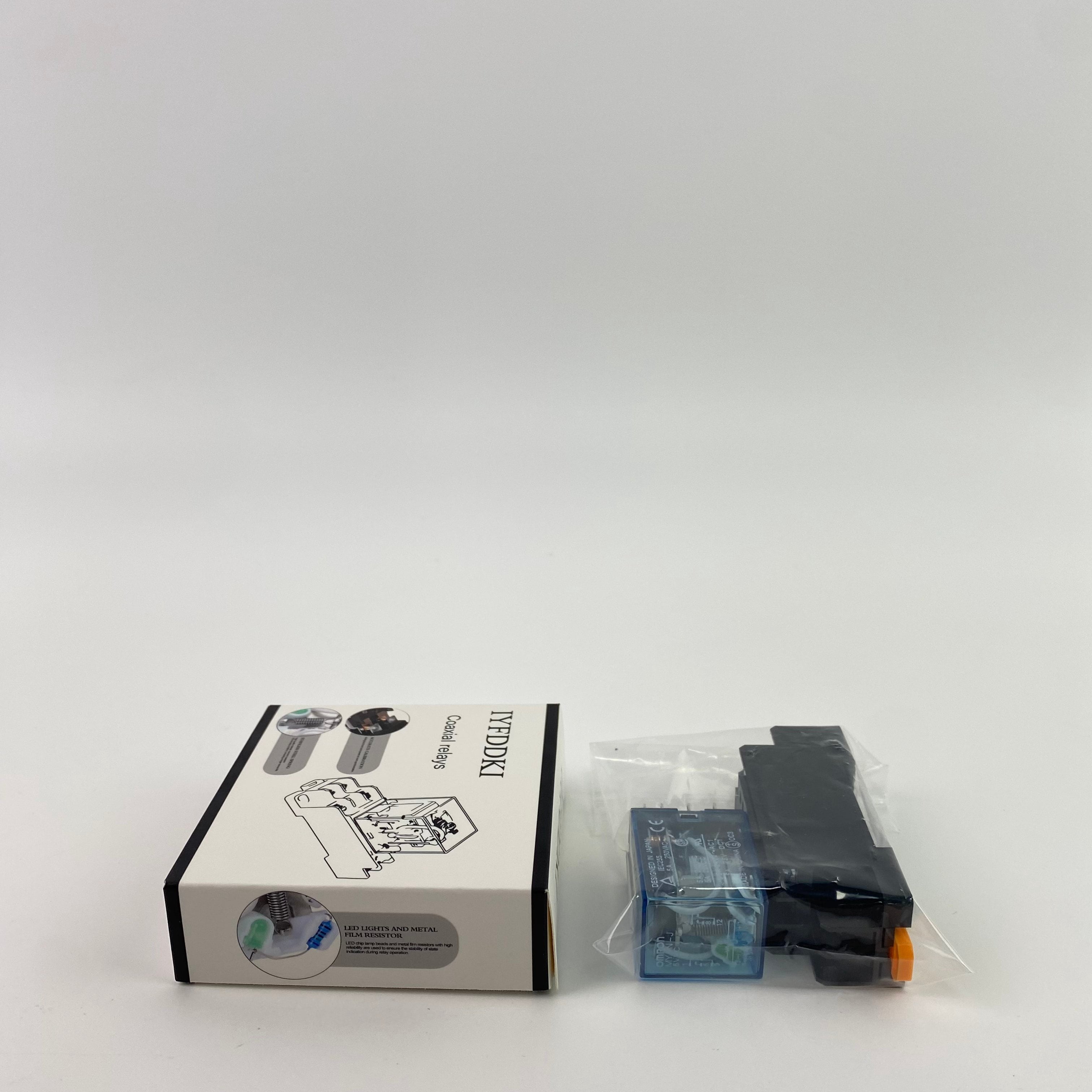 IYFDDKI Coaxial relays, electric,35mm DIN Rail DPDT 8P General Purpose Power Relay AC 24V Coil W Socket