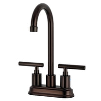 Kingston Brass KB8495CML Manhattan Double-Handle 4" Centerset Bar Faucet, Oil Rubbed Bronze