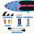 thumbnail image 3 of Simenmax Inflatable Stand Up Paddle Board, 400lbs Capacity SUP with Non-Slip EVA Deck, Adjustable Paddle & Backpack, Premium PVC, PinkBlue, 3 of 7
