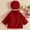 Red, variant on Kids Girl Pink Wool Polyester Blend Coat & Beret Hat Set - Warm Breathable Winter Outerwear with Peter Pan Collar, 6 Months-3 Years,Size 1-2T