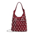 thumbnail image 1 of Bolso hobo calado para mujer, bolso de trabajo, bolso de mano informal para libros, ideal para viajes y fiestas. Rojo, 1 of 9