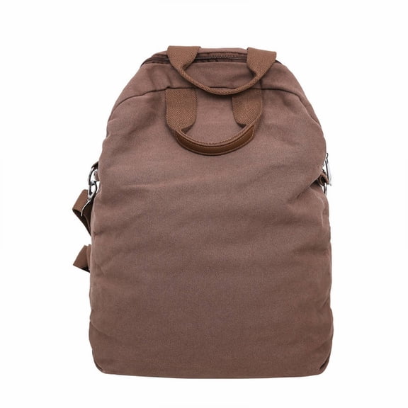 Canvas Casual Adjustable Daypack, Lightweight Travel Rucksack For Women And Men For Daily Commute (Coffee)
