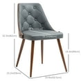 thumbnail image 3 of HOMCOM Modern Dining Chairs Set of 2, Solid Wood Back and Steel Legs, 3 of 10