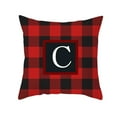 thumbnail image 2 of Christmas Pillow Cover, 18"x18" Initial Last Name Red Buffalo Plaid Christmas Lumbar Throw Pillows Decorative Pillowcases for Indoor Outdoor Xmas Home Decor for Sofa Bed Car Chair, 2 of 3
