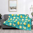 thumbnail image 2 of Disketp Lemon Blue Flannel Blankets - Thick and Warm Blanket for Winter, Soft Fuzzy Plush King Blanket for All Seasons40"x30", 2 of 6