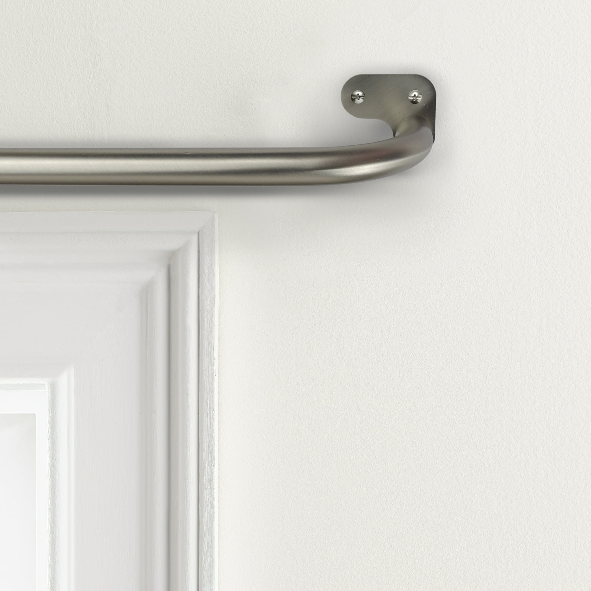Mainstays 3/4 in Room Darkening Wrap Curtain Rod, 30-84 in, Nickel