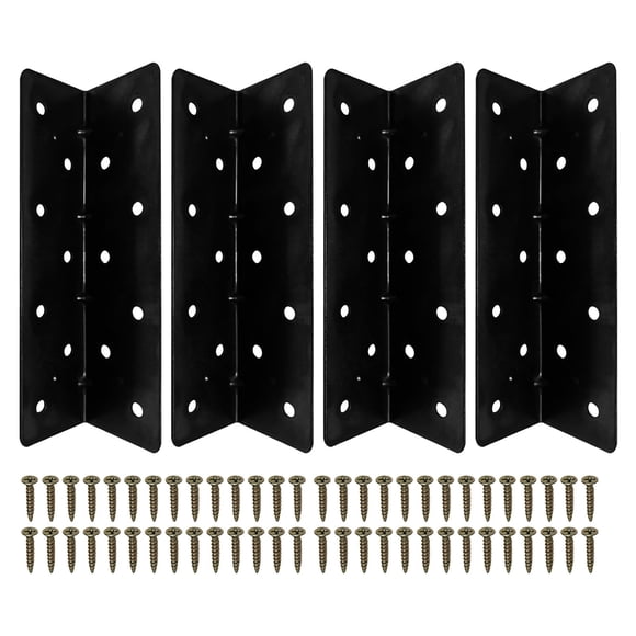 UsRHHA 4PCS Heavy-Duty 90-Degree Angle Iron Brackets, Thickened Steel Corner Braces for Furniture, Pre-Drilled Metal Support with Screws