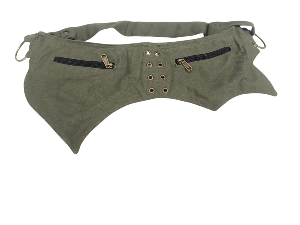 Narayani Crafts Unisex Fanny Pack Utility Waist Bag Cotton Canvas Hip Belt with Pouch Pockets