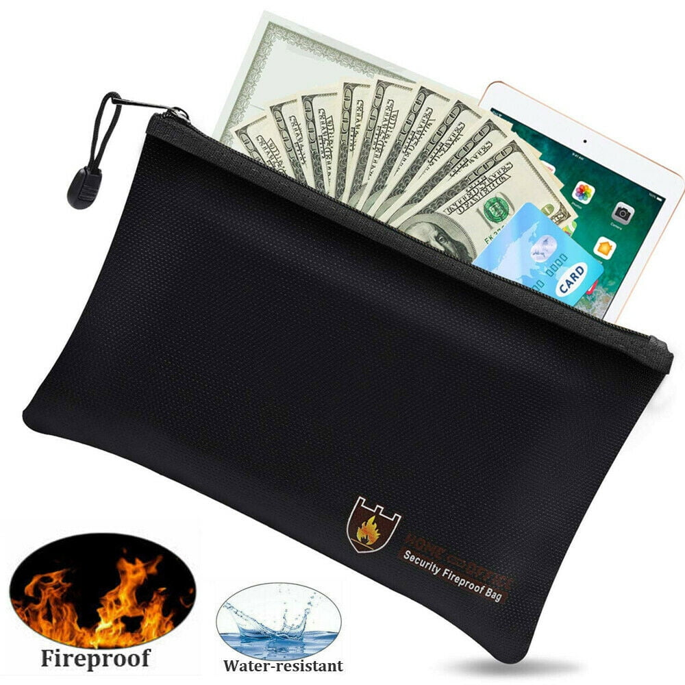 Fireproof Water Resistant Money Bag Safe Envelope Cash Box Document Bag Pouch 
