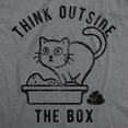 thumbnail image 2 of Mens Think Outside The Box Funny Cat T-Shirt Hilarious Graphic Cool Saying Top Graphic Tees, 2 of 9