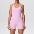 thumbnail image 4 of Gamivast Workout Sets for Women 2 Piece Halter Neck Crop Top & Biker Shorts Gym Outfits High Waist Yoga Running Activewear Summer Matching Suits, 4 of 5