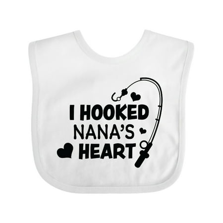 

Inktastic I Hooked Nana s Heart with Fishing Rod Gift Baby Boy or Baby Girl Bib