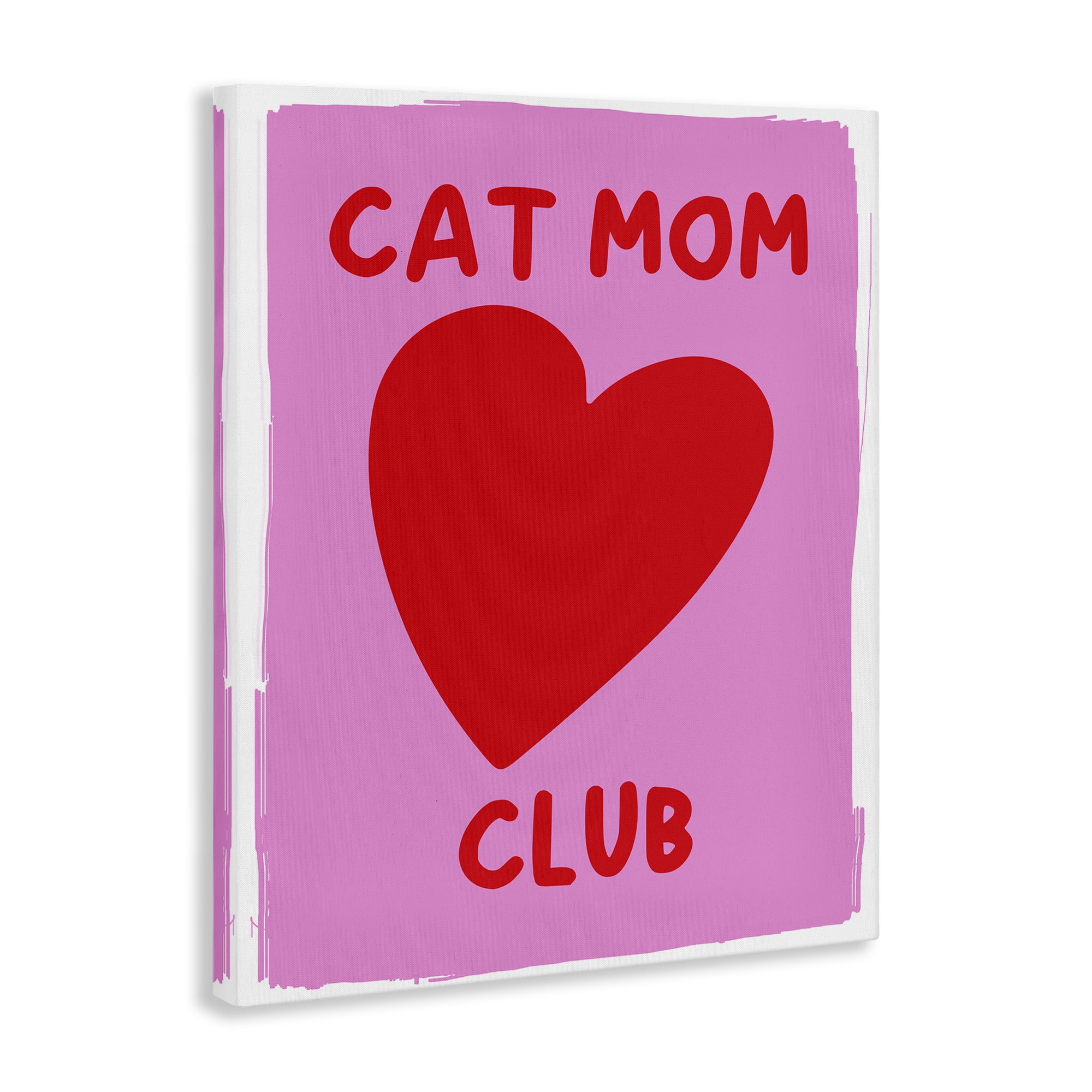 Stupell Industries Cat Mom Club Heart Text & Numbers Painting Wrapped Canvas Art Print Wall Art, 24 x 30