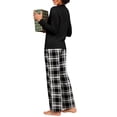 thumbnail image 7 of MINTREUS Womens Pajama Sets Soft Long Sleeve Sleepwear Ladies Loungewear Two Piece Black Plaid Pjs with Pockets, 7 of 7