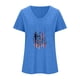 thumbnail image 3 of Camisetas Casuales de las Mujeres Gradiente Día de la Independencia Impreso Cuello Redondo, Blusa de Manga Corta para Diario, Fiesta Y Primavera Verano, 3 of 3