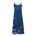 thumbnail image 4 of Hrsba Vacation Dress,Women Summer Casual Print Sleeveless Spaghetti Strap V Neck Flowy Beach Sundress, 4 of 4