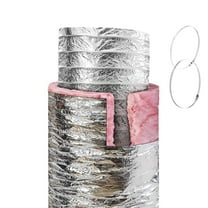 SKYSHALO Dryer Duct Hose, 10'' Insulated Flex Pipe 25FT Length with Pair of Clamps, Durable Triple Layer Shield for HVAC, Ventilation & Exhaust, R-6.0 Fire Resistance Rating