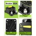 thumbnail image 4 of 60 Amp Circuit Breaker DC 12V-48V Fuse with Manual Reset Switch for RV Car Audio Boat Trolling Motor Stereo Audio, 4 of 8