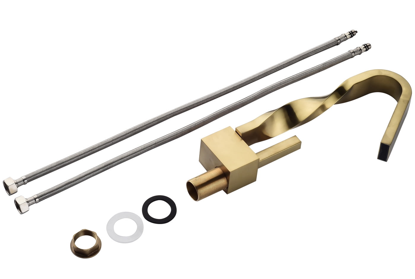YZZY Bathroom Sink Faucet Single Hole Single Lever Basin Faucet Brushed Gold Lavatory Vanity Sink Faucet