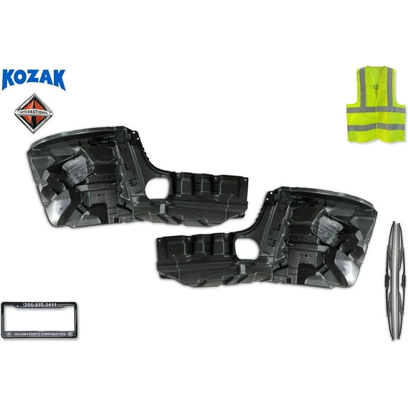 KOZAK Inner Reinforcement Bumper Corner Pair (Left Driver & Passenger Right Side) International LT625