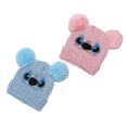 thumbnail image 3 of Gorro de punto Stitch para niños y niñas, bonito, informal, cálido, para invierno, con dibujos de Disney, para clima frío, talla M (56-58 cm), color azul pavo real y rosa., 3 of 4