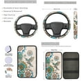 thumbnail image 3 of Yuyamidu Hummingbird Car Seat Covers Set with Steering Wheel Cover Dahlia Car Armrest Cover Seatbelt Shoulder Pad Coasters 13 PCS Auto Interier Accessories, 3 of 6