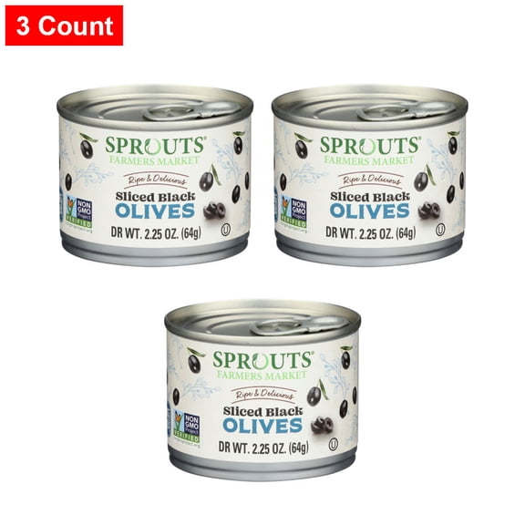 Sprouts Sliced Ripe Black Olives - 2.25 oz - 3 Count