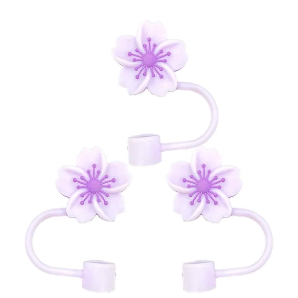 3 tapas de silicona con forma de flores para taza, 0,4 pulgadas, bonitos accesorios para pajitas para vasos Stanley de 40 oz/30 oz, protectores portátiles, regalos de decoración de San Valentín para