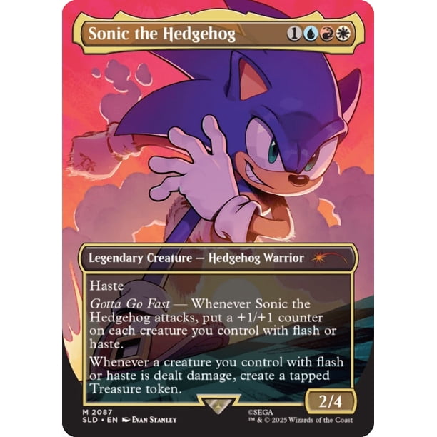 sonic mtg card Commander EDH the Hedgehog 100 Magic Cards Custom Moonveil Games Haste Whenever Shadow the Hedgehog or another creature you control with flash or haste dies Shadow the Hedgehog (#2086) (borderless)
