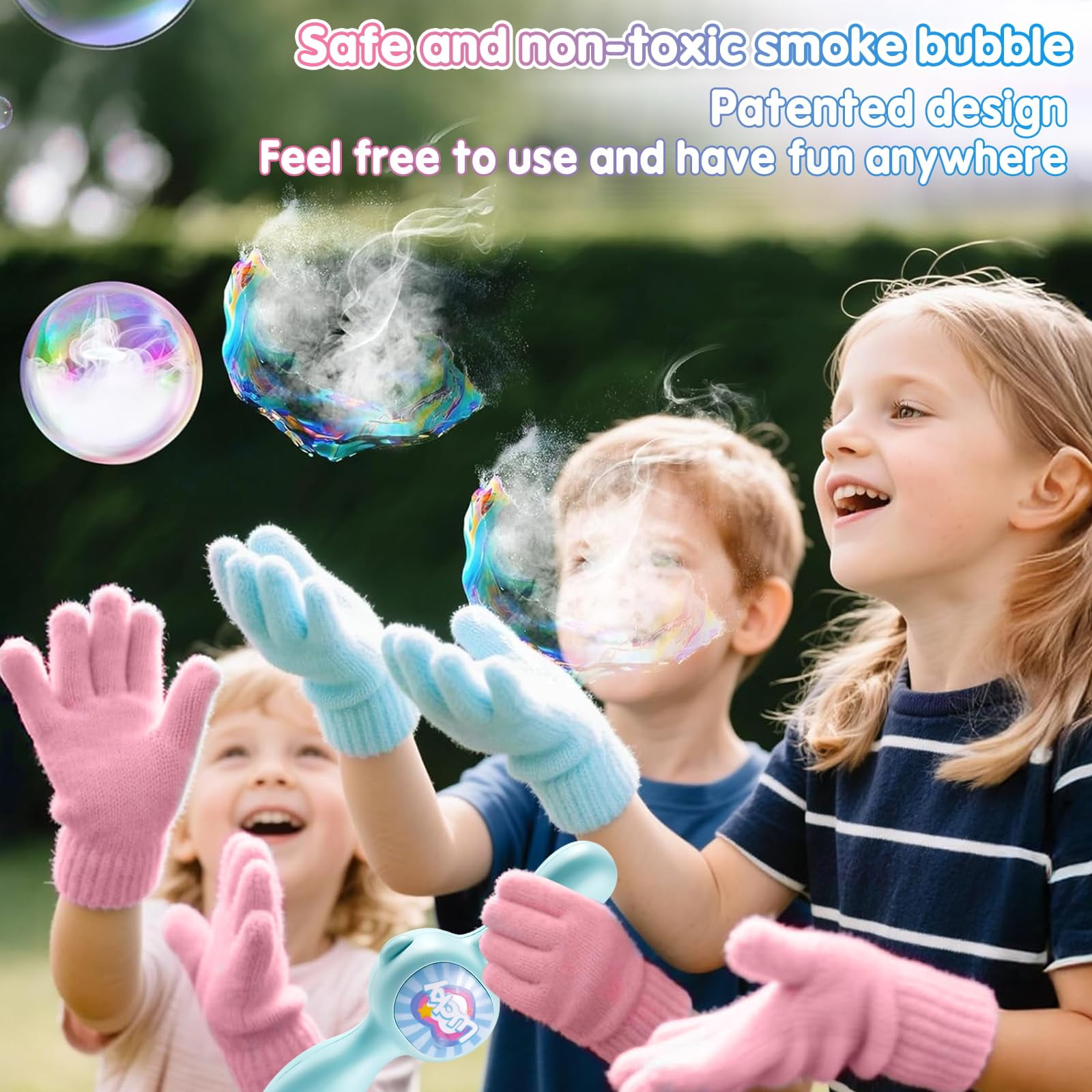 Fog Bubble Machine for Kids, Colorful Smoke Bubble Fog Machine, Elastic Bubble Fog Wand, Magic Interactive Fog Bubble Maker with Smoke, Birthday Boy Girl Gifts
