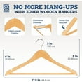 thumbnail image 3 of ZOBER 10 Piece High Grade Non Slip Wooden Suit Hangers, Natural, 3 of 4