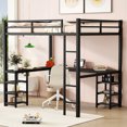 thumbnail image 6 of Black Loft Bed With Desk - Metal Frame For An Attractive Bedroom Full And Storage Durability Size, 6 of 7
