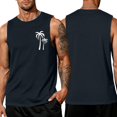 thumbnail image 2 of Uwinwear Men's Tank Tops Beach Summer Sleeveless Shirts Graphic Palm Tree Vacation Tanks Muscle Gym Tank Top Casual Sleeveless Vest,Navy,XXXXXL, 2 of 4