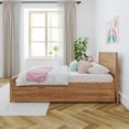 thumbnail image 2 of Max & Lily Full Size Bed Frame with Trundle, Classic Solid Wood Platform Bed for Kids, 2 of 11